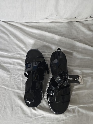 Select black jelly block heels - black,