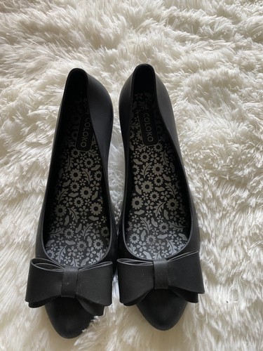Black jelly wedge - black,