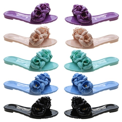Women flower appliques slide - flower,